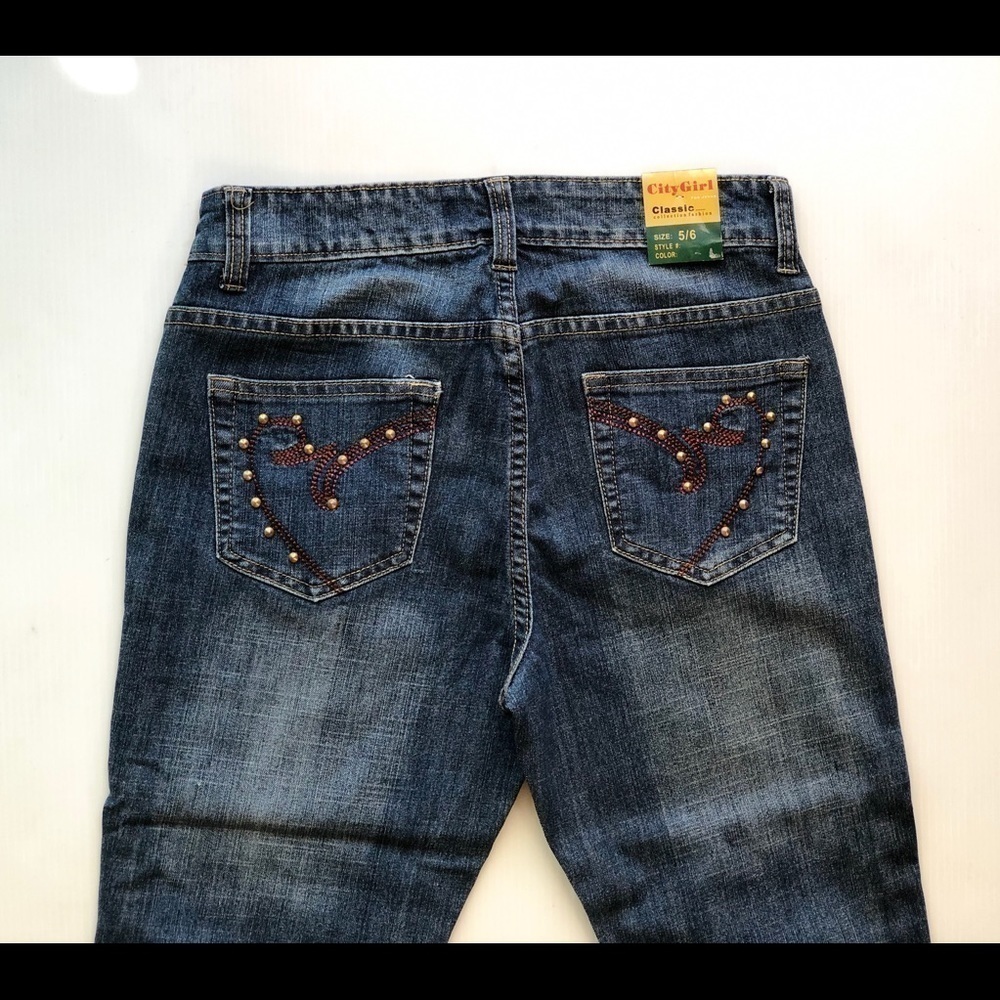 City Girl Juniors Classic cropped cuffed jeans 5/6 - Picture 5 of 8